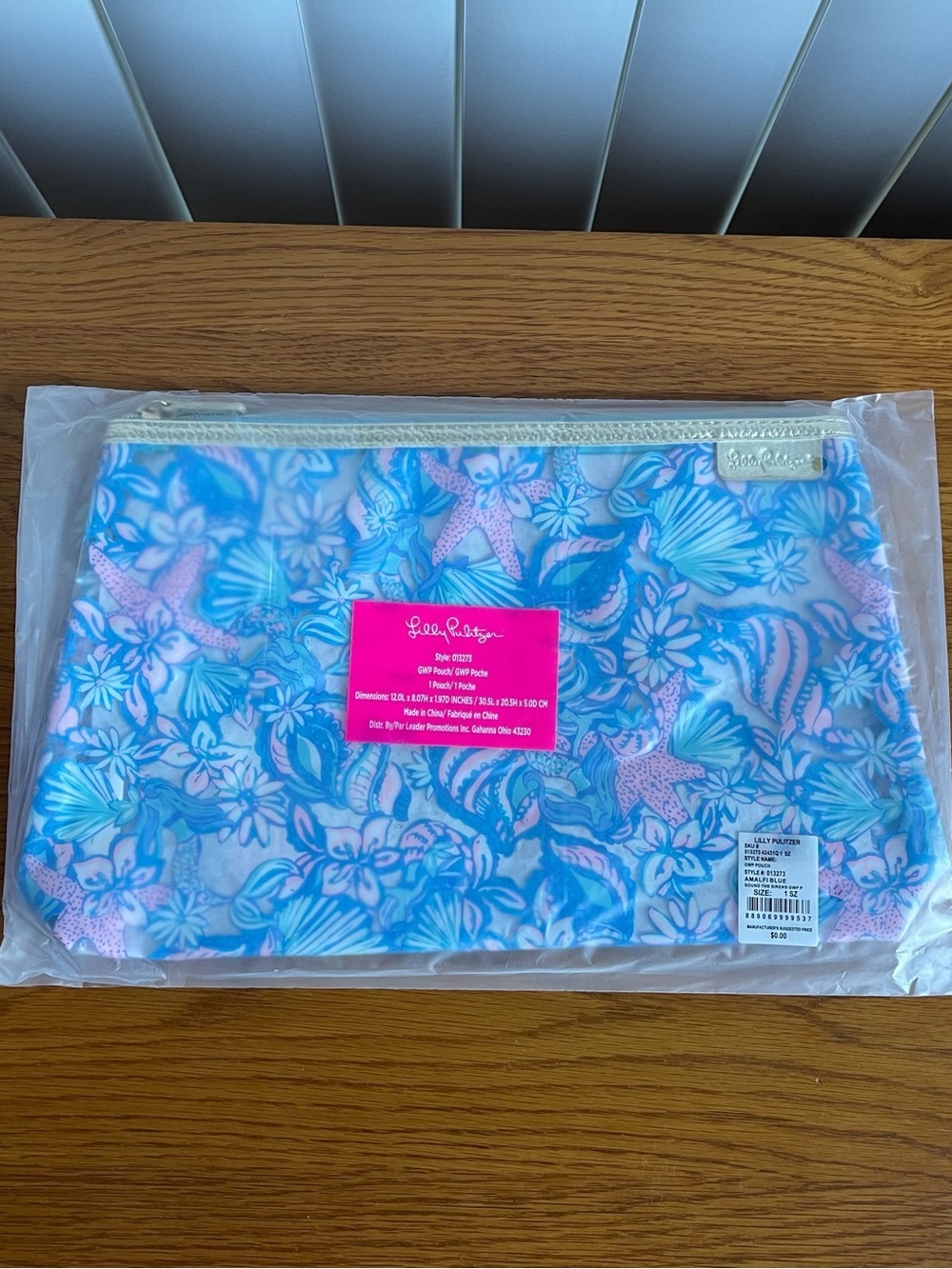 Lilly Pulitzer Clear Printed PVC Pouch Sound the Sirens